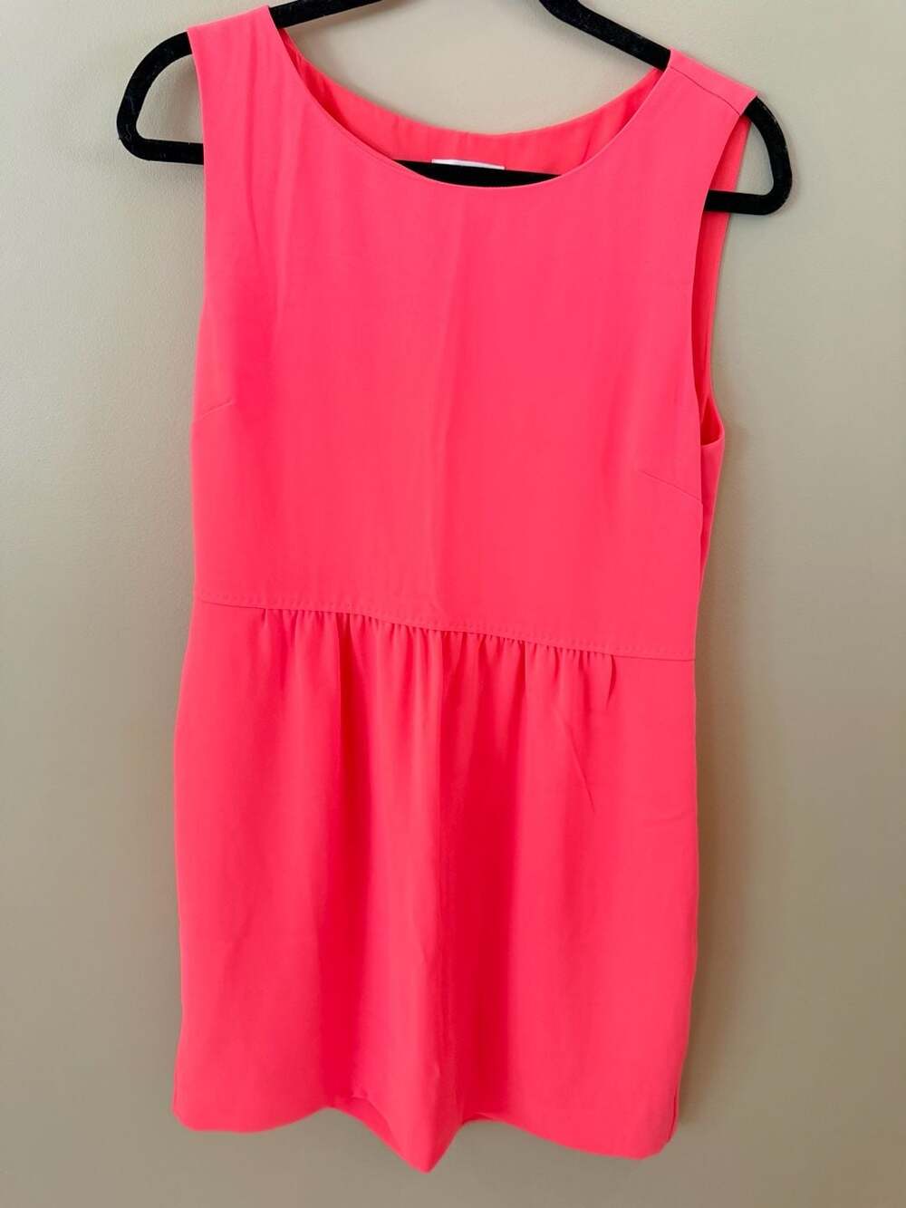 J.Crew Camille Sleeveless Dress in Bright Coral Neon Coral
